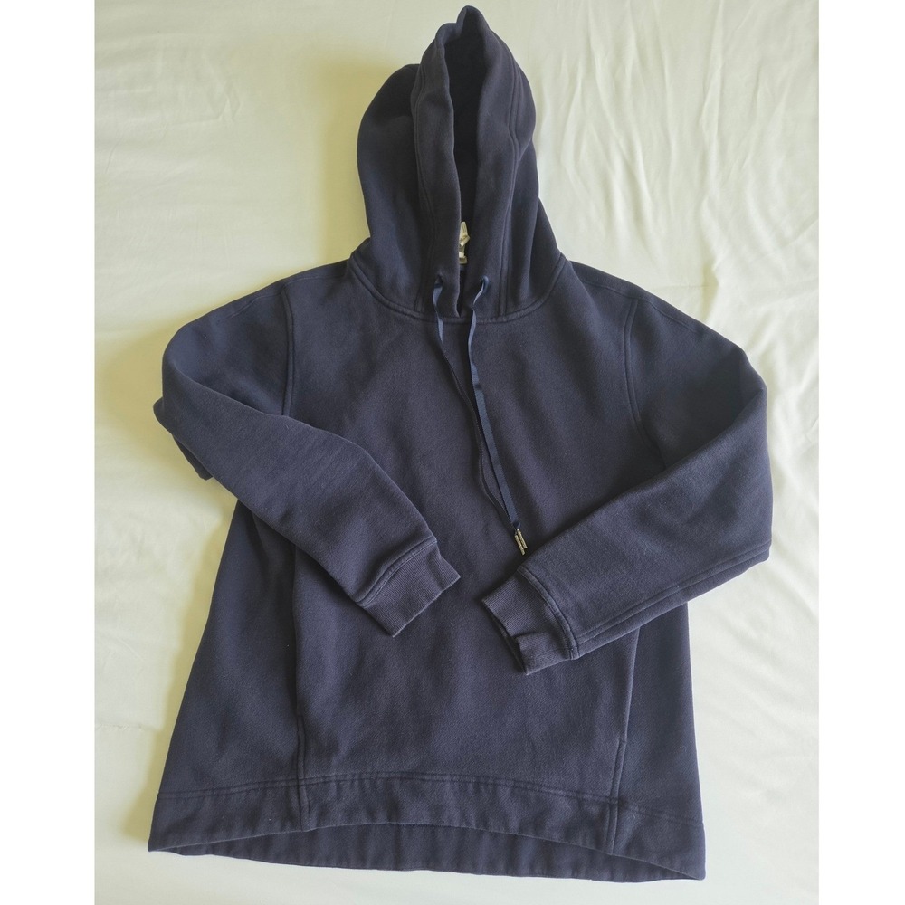 Lululemon Pullover Hoodie Navy‎ Blue Cotton Fleece Sweatshirt Womens 6